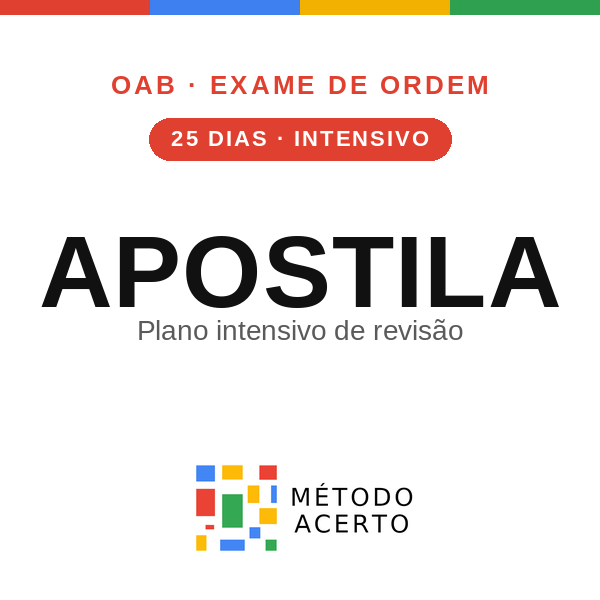 Método Acerto OAB 1ª Fase — Reta Final 25 Dias